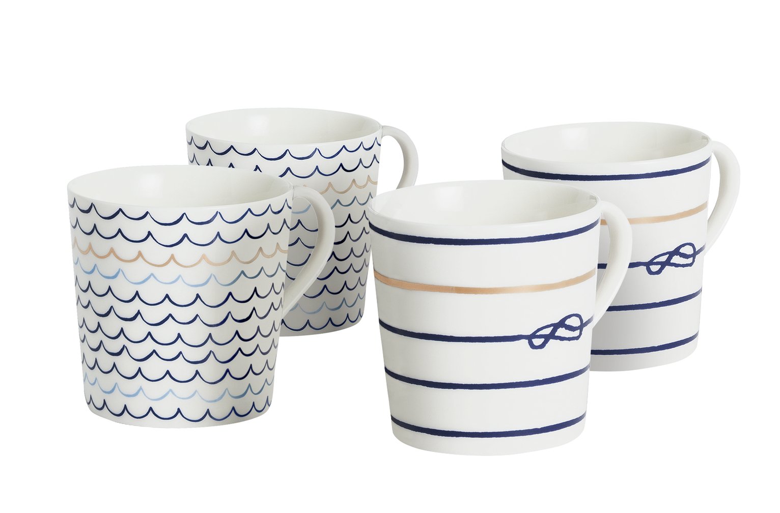 Sainsbury's Home Riviera Set of 4 Mugs - Blue