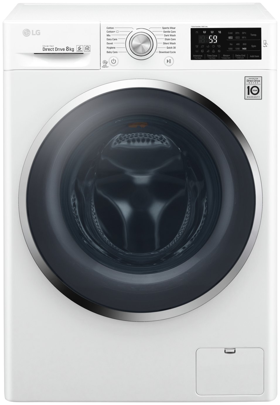 LG W5J6TN2W 8KG 1400 Spin Washing Machine - White