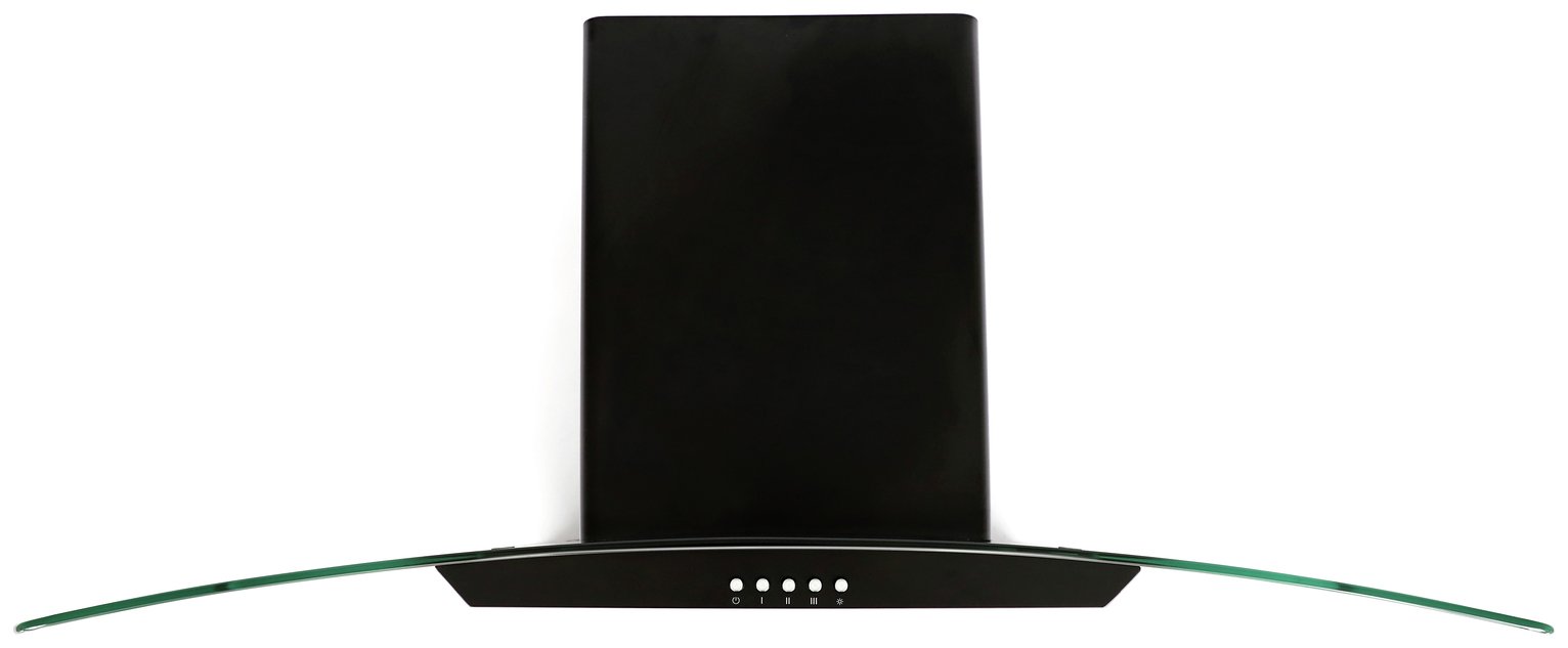 Bush BGH90BE 90cm Chimney Cooker Hood - Black