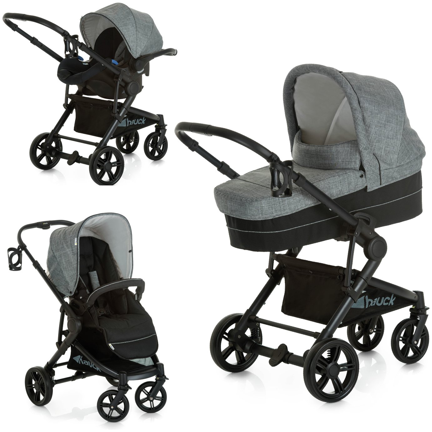 Hauck Atlantic Plus Trio Set Travel System - Grey