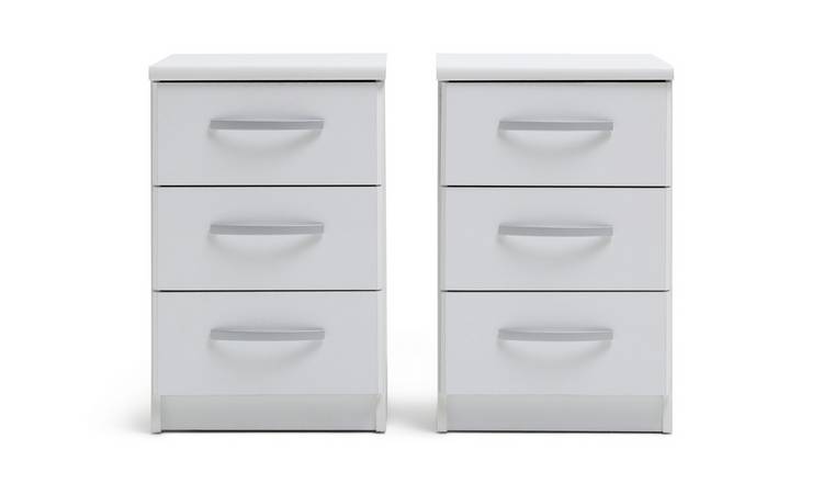 Buy Argos Home Hallingford 2 Bedside Tables Set White Bedside