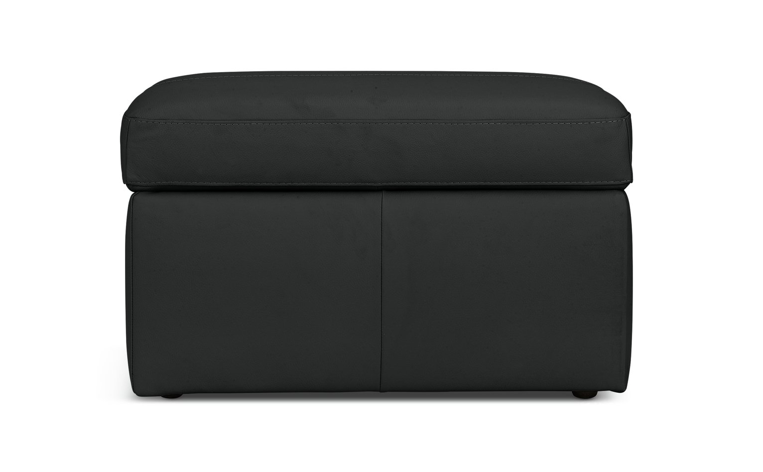 Habitat Gabe Leather Storage Footstool - Black