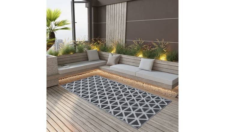 Walplus ARAKIL Polypropylene Outdoor Carpet - Black - 190 x 290 cm