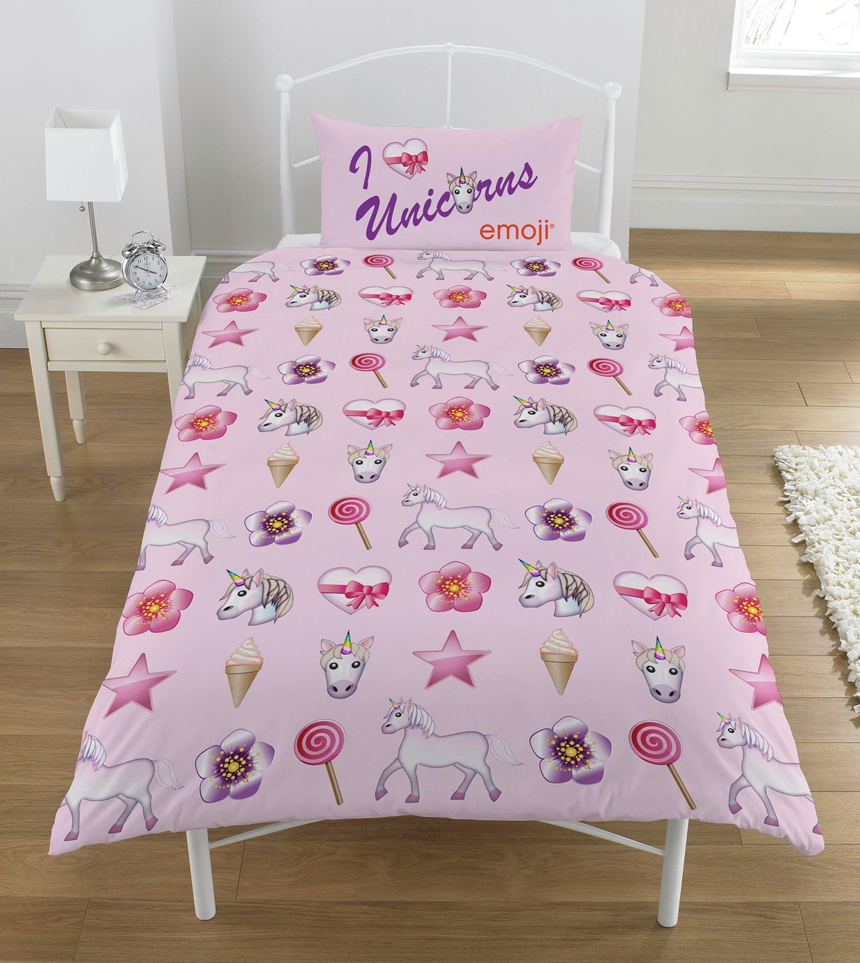 Emoji Unicorns and Mermaids Duvet Set - Single