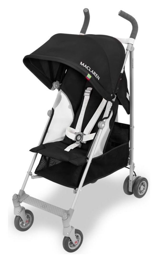 black and white stroller