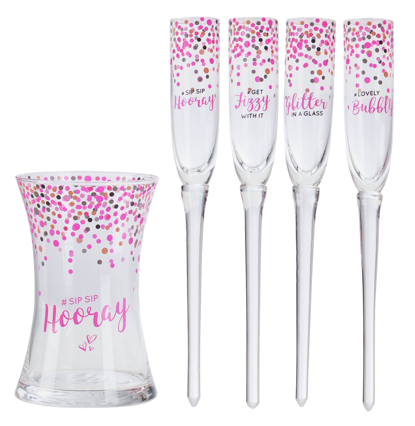 Set of 4 Prosecco Glasses and Glass Bucket Review