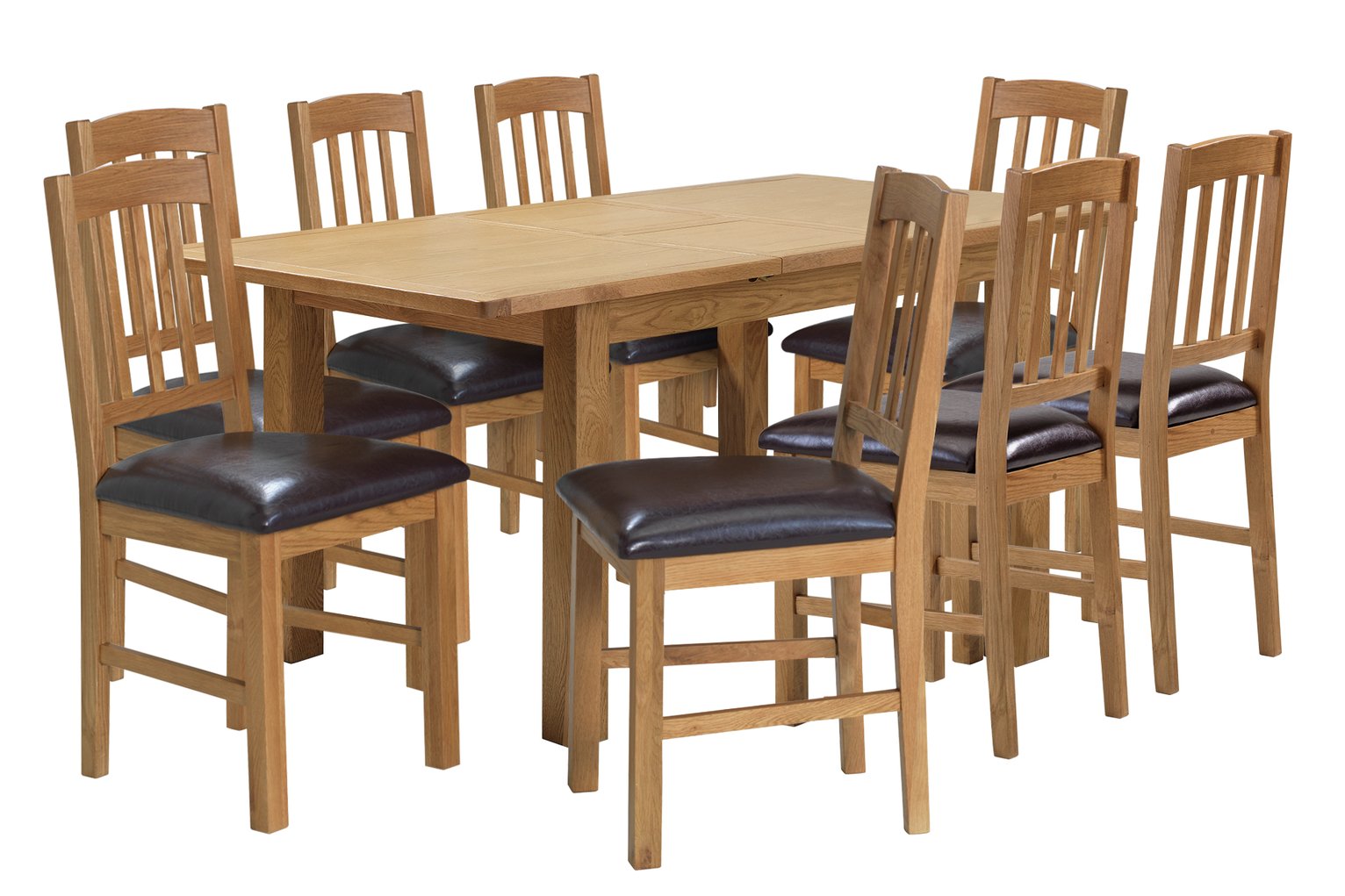 Argos Home Ashwell XL Oak Veneer Extending Table & 8 Chairs