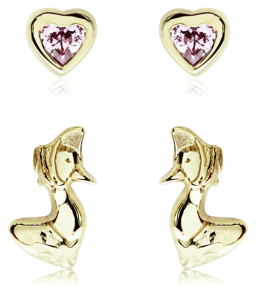 Beatrix Potter Gold Plated Jemima Puddle-Duck Studs Set of 2