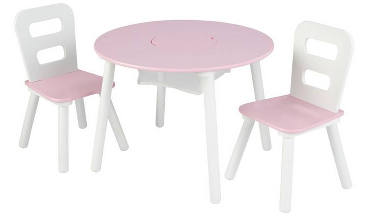 Buy Kidkraft Pink White Round Storage Table Chair Set Kids Tables And Chairs Argos