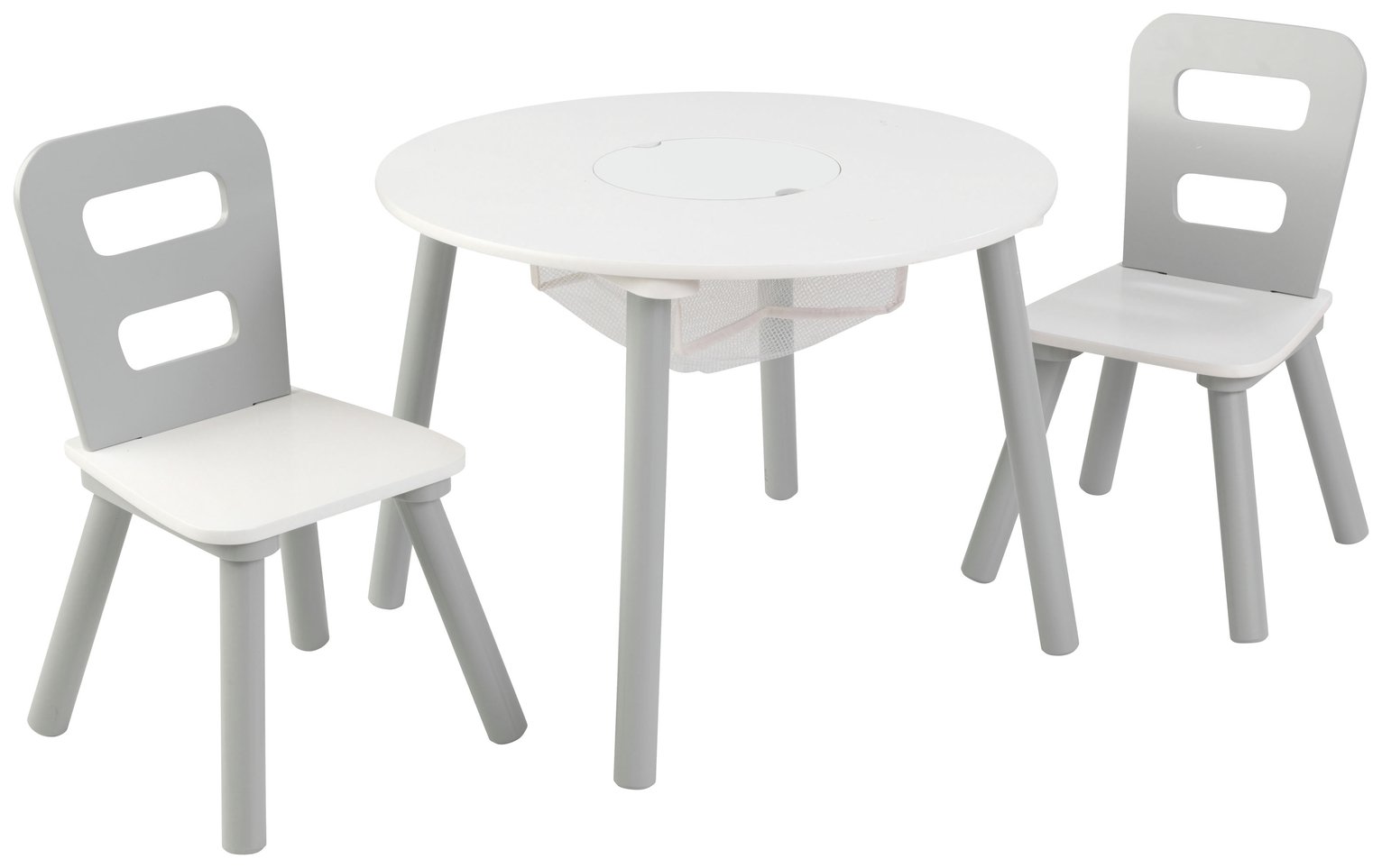 KidKraft Grey & White Round Storage Table & Chair Set