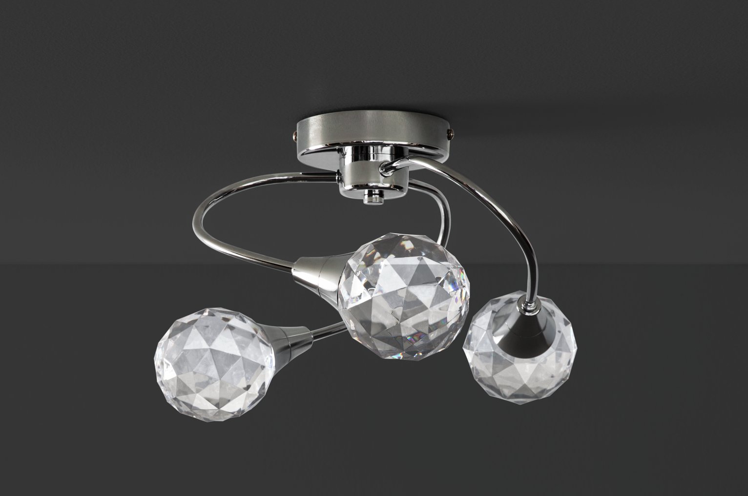Argos Home Prism 3 LED Acrylic Faceted Ceiling Light -Chrome
