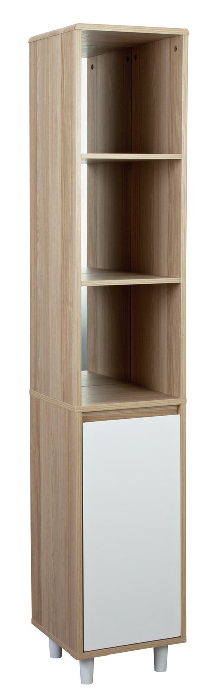Argos Home Caleb 1 Door Tall Cabinet - Two Tone
