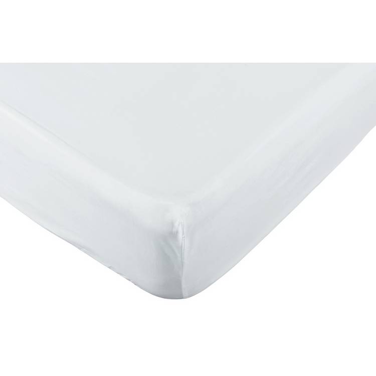 Habitat Pure Cotton 200TC White Fitted Sheet - Single 0