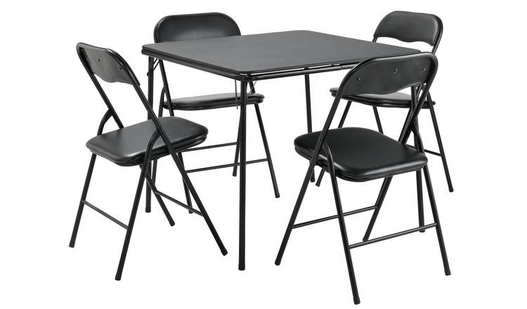 Buy Argos Home Quin Metal Folding Table & 4 Folding Chairs | Space saving  dining sets | Argos