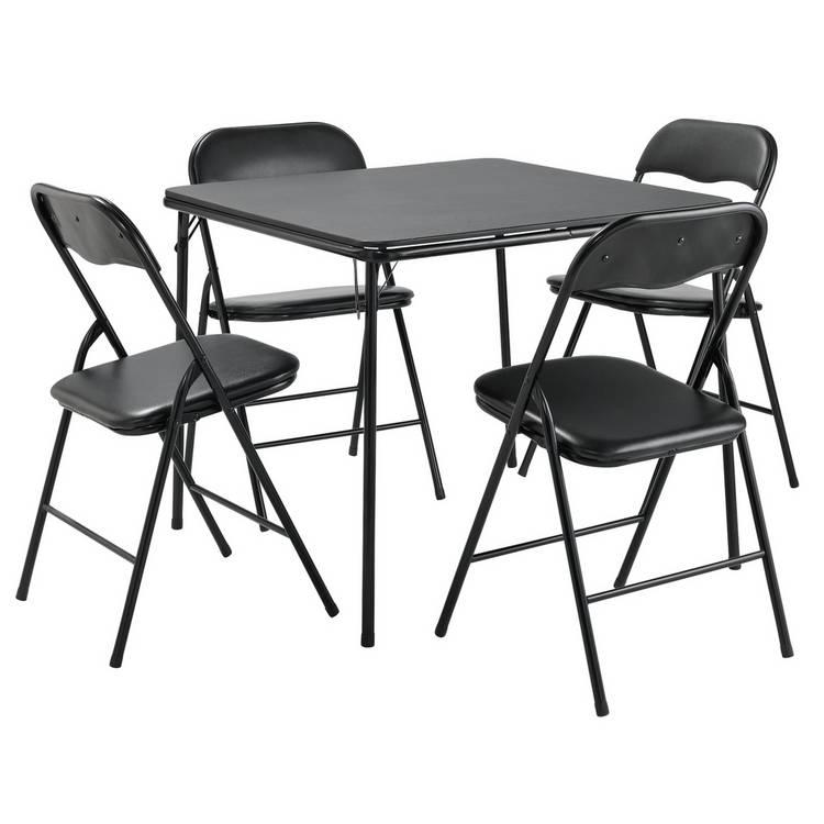 Argos Home Quin Extend Black Dining Table & 4 Black Chairs 0
