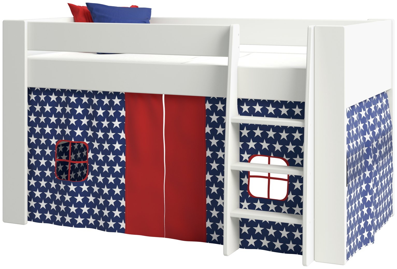 Argos Home Memphis White Mid Sleeper Bed Frame & Stars Tent