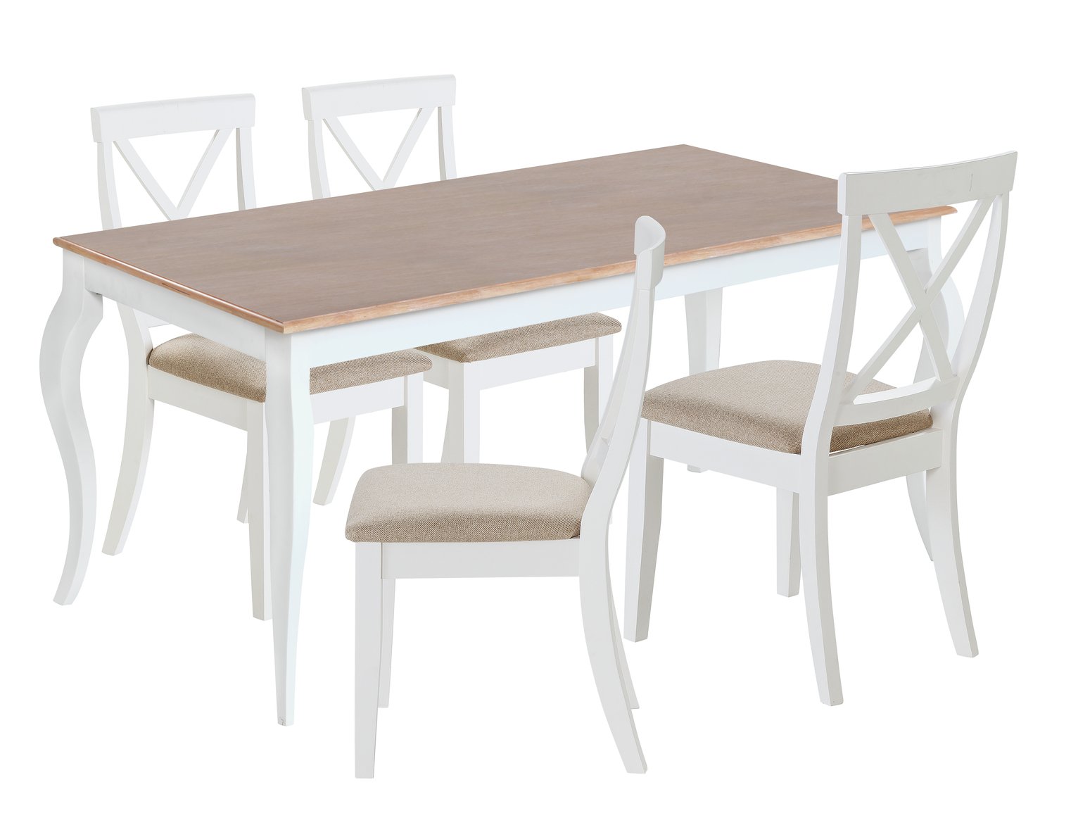 Argos Home Southwold Oak Veneer Table & 4 Two Tone Chairs