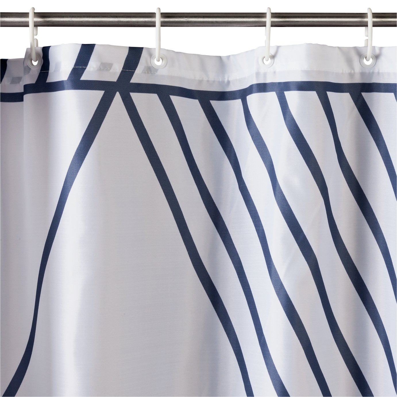 Hygena Anti Bacterial Shower Curtain - White & Grey