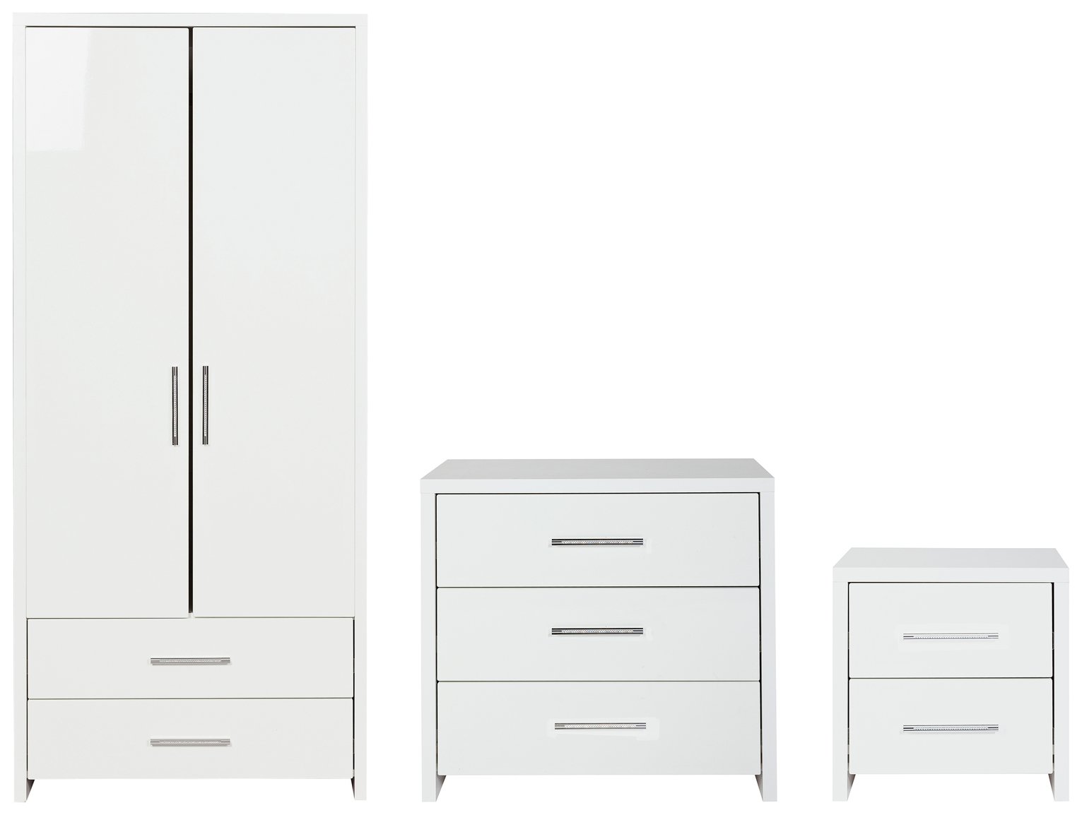 Argos Home Broadway Gloss 3 Piece 2 Door Wardorbe Set -White Review