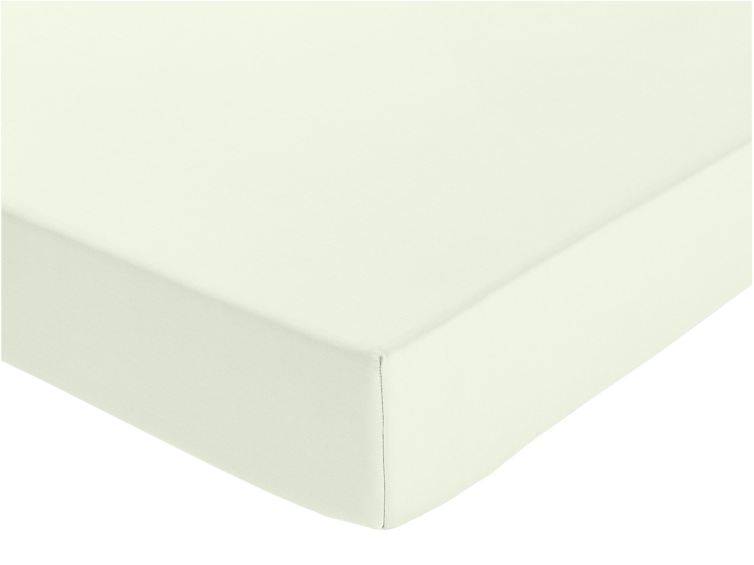 Habitat Pure Cotton 200TC Cream Deep Fitted Sheet - Single