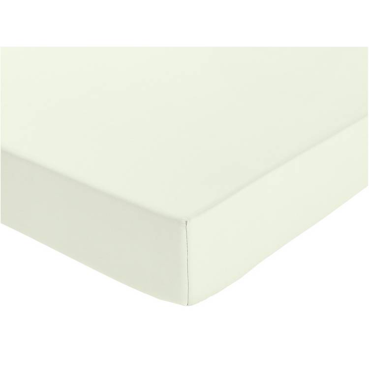 Habitat Pure Cotton 200TC Cream Deep Fitted Sheet - Single 0