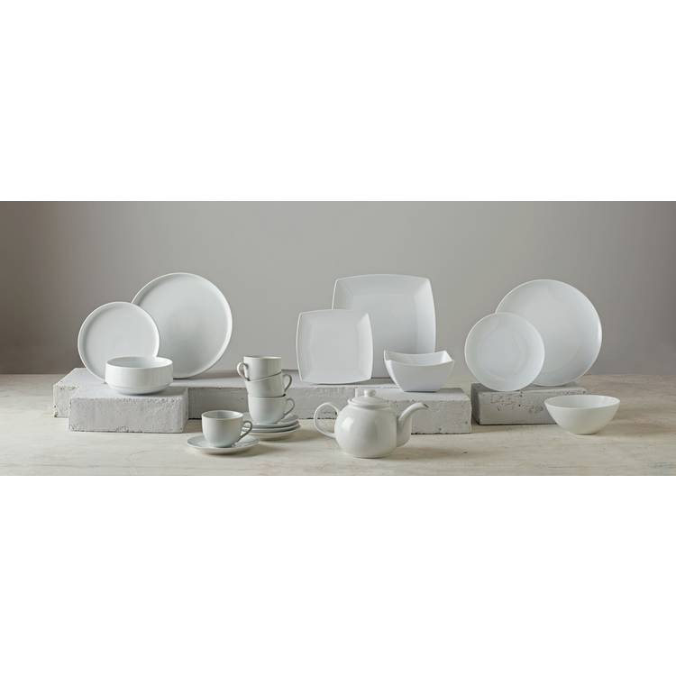 Argos Home Coupe 12 Piece Porcelain Dinner Set - Super White 0