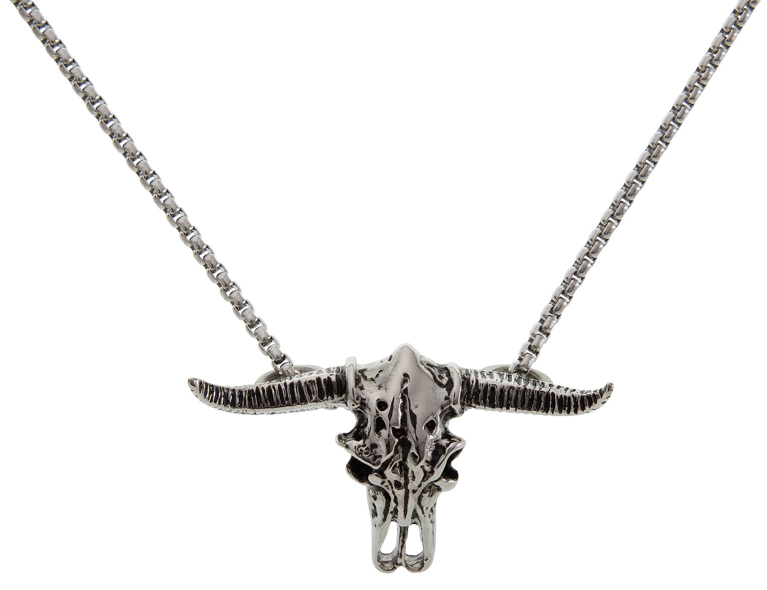 Revere Men's Stainless Steel Bull Skull Pendant