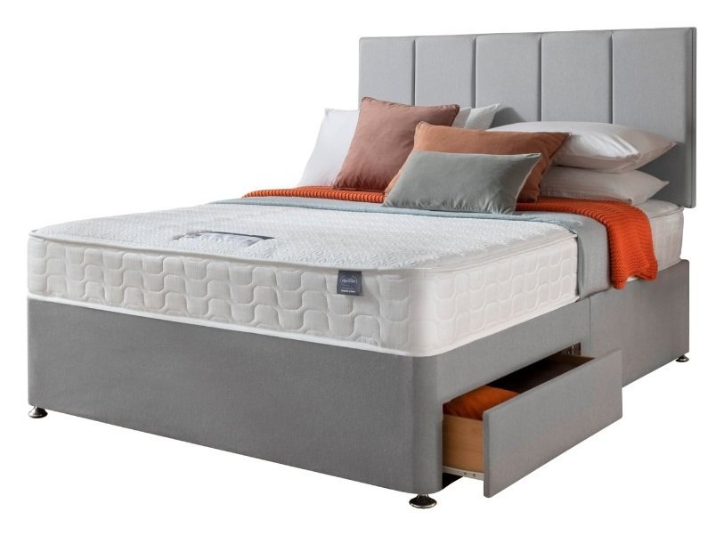 Silentnight Hatfield Small Double 2 Drawer Divan Bed - Grey