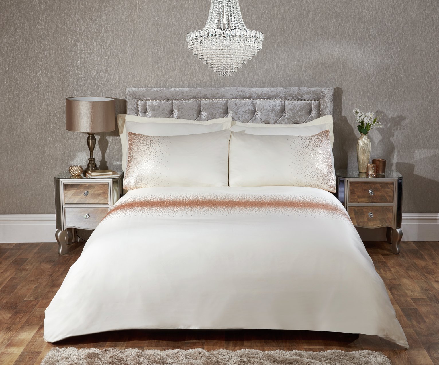 Julian Charles Glitz Natural Bedding Set - Single