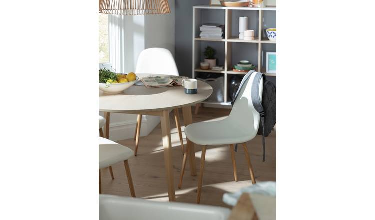 Argos white store dining chairs