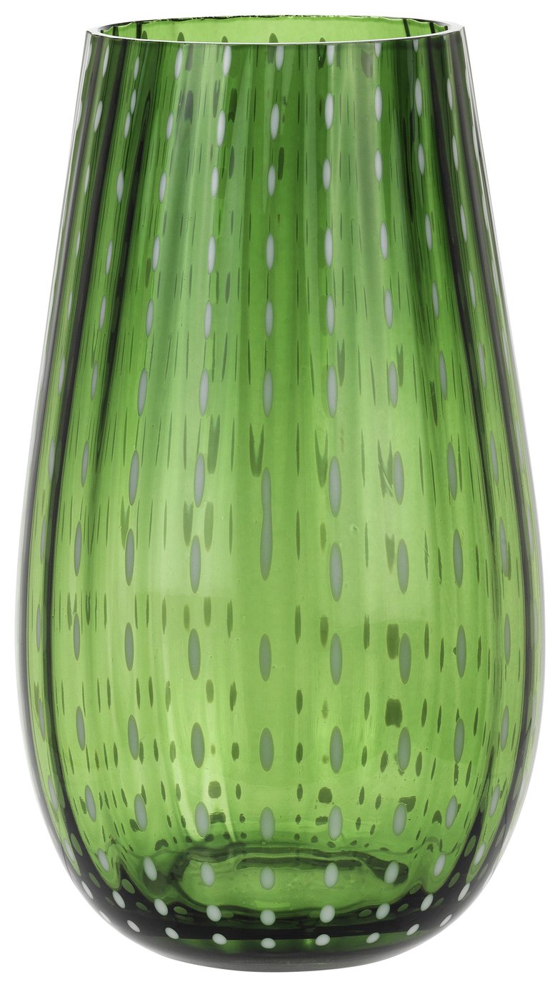 Sainsbury's Home Tick Stripe Vase - Green