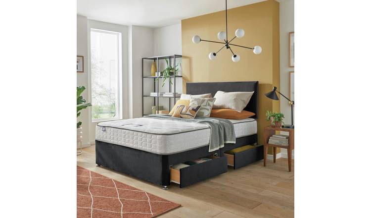 Silentnight Small Double 4Drawer Divan Bed - Charcoal