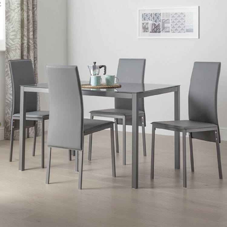 Argos Home Lido Grey Dining Table & 4 Grey Chairs 0