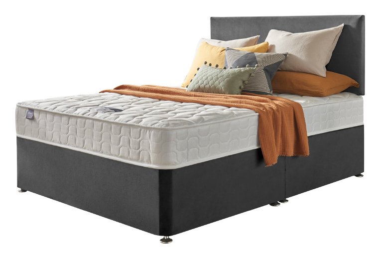 Silentnight Travis Small Double Drawer Divan Bed - Charcoal