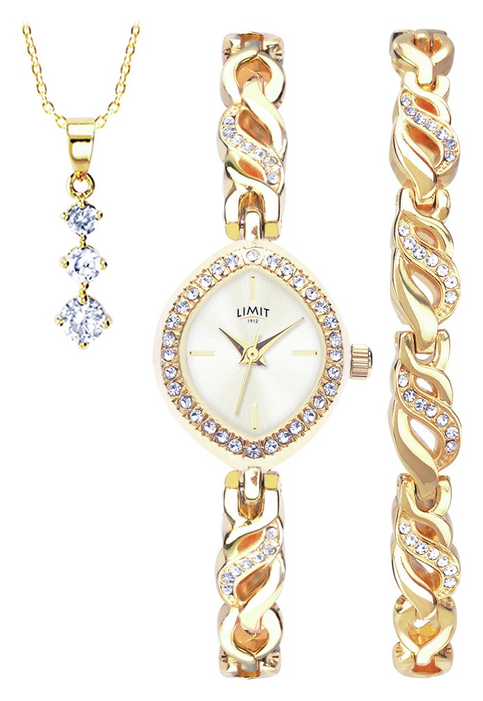 Limit Ladies' Gold Coloured Watch, Pendant and Bracelet Set Reviews