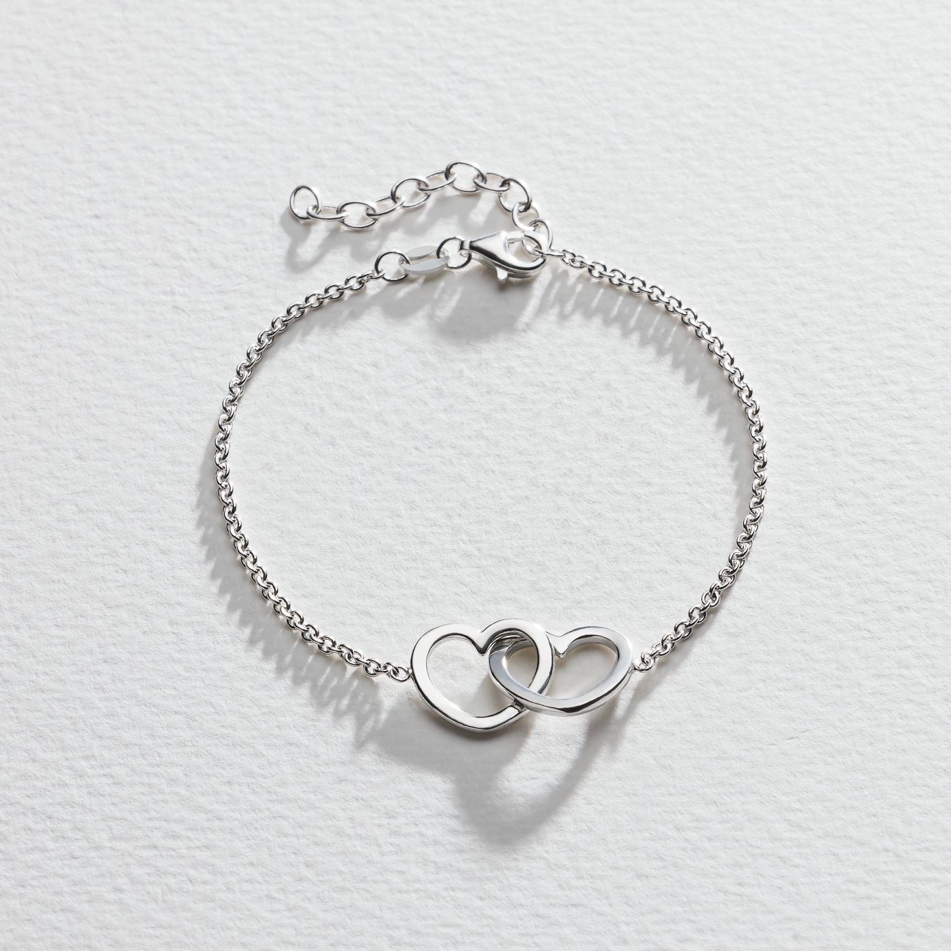 Revere Sterling Silver Two Hearts Hug Bracelet