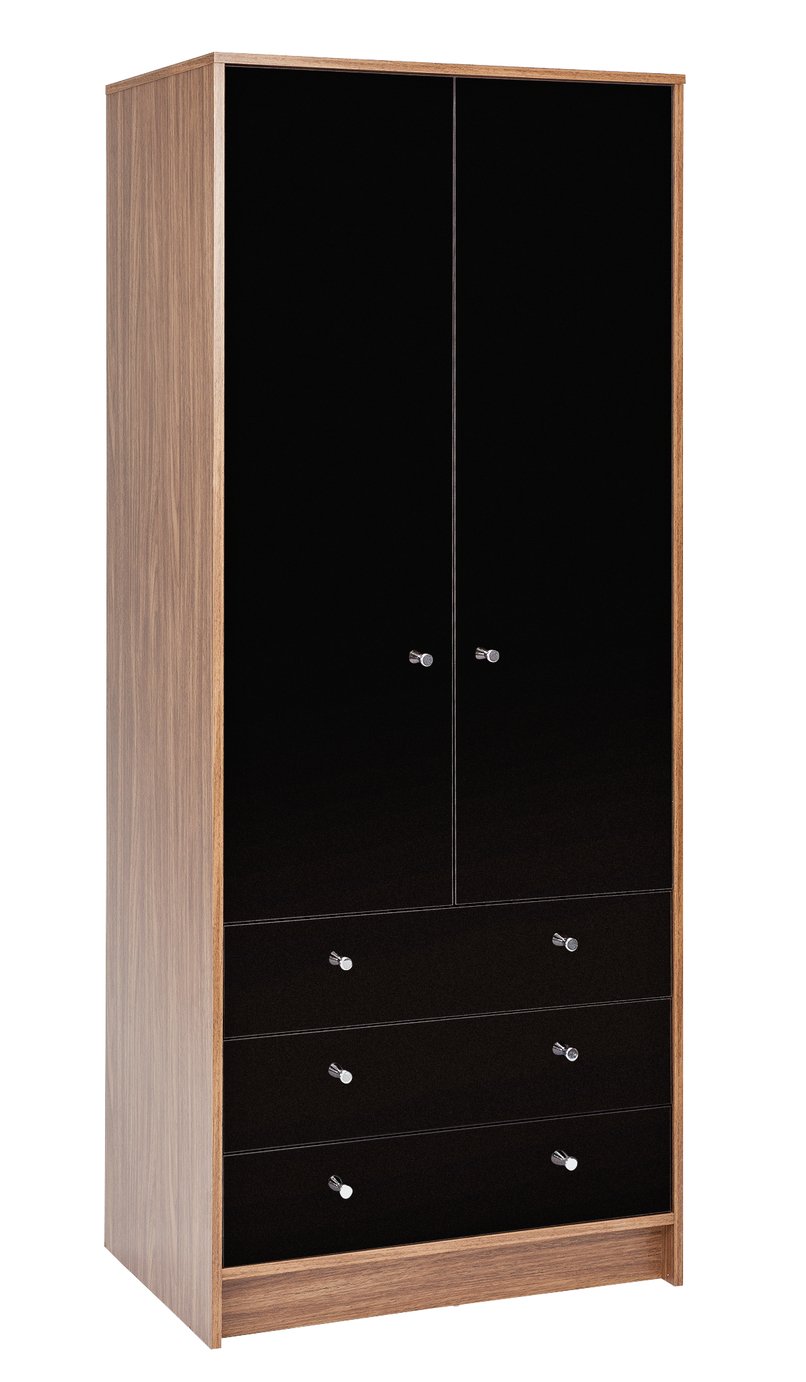 Argos Home Malibu Gloss 4 Piece Wardrobe Set -Black & Walnut Review