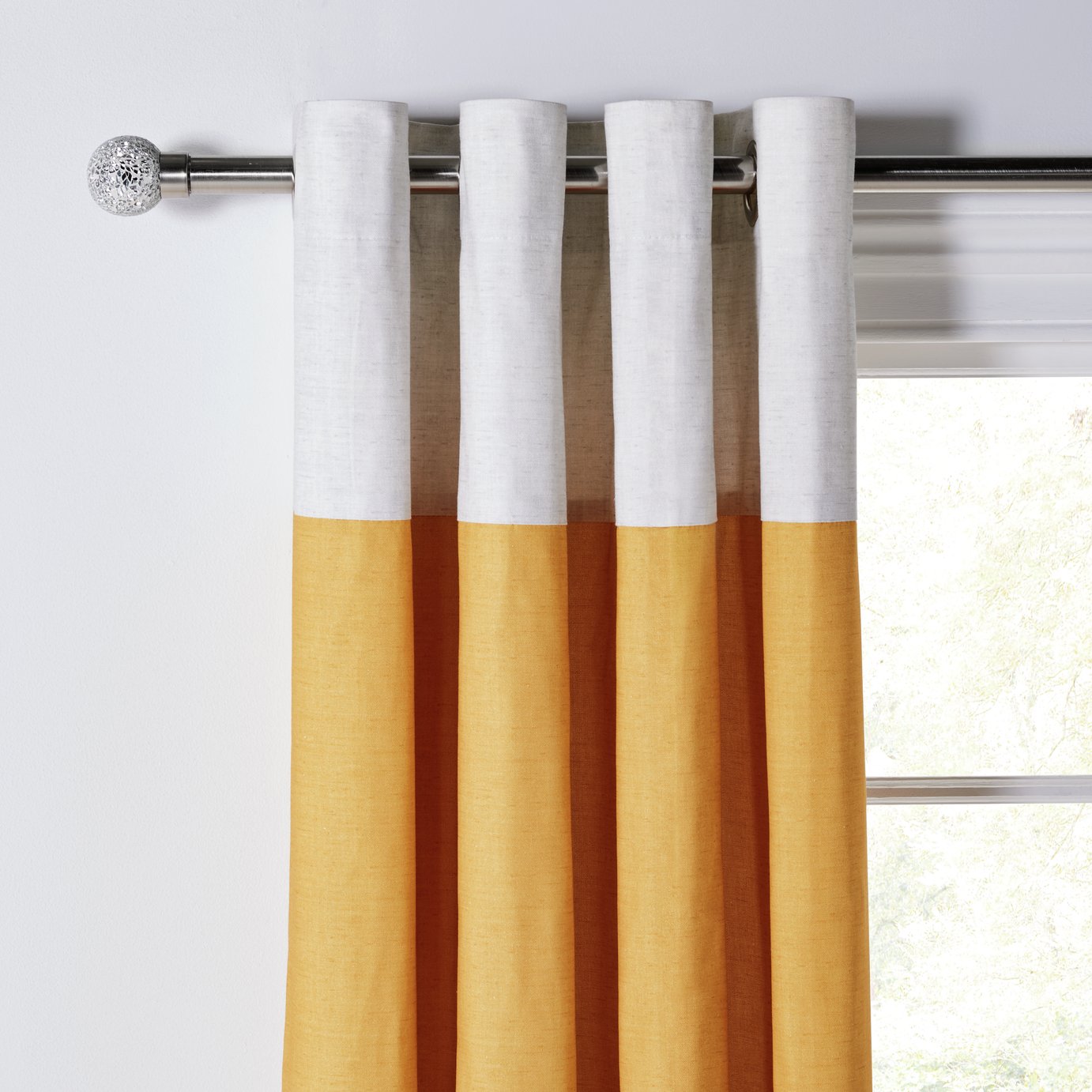 Argos Home Dublin Lined Eyelet Curtains 168x229cm Ochre