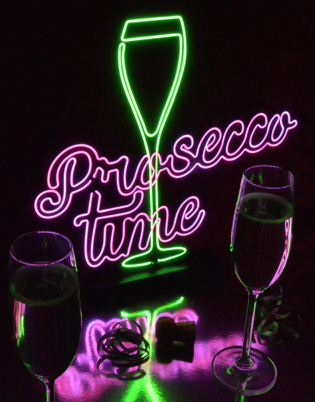 Light Up Prosecco Time Sign