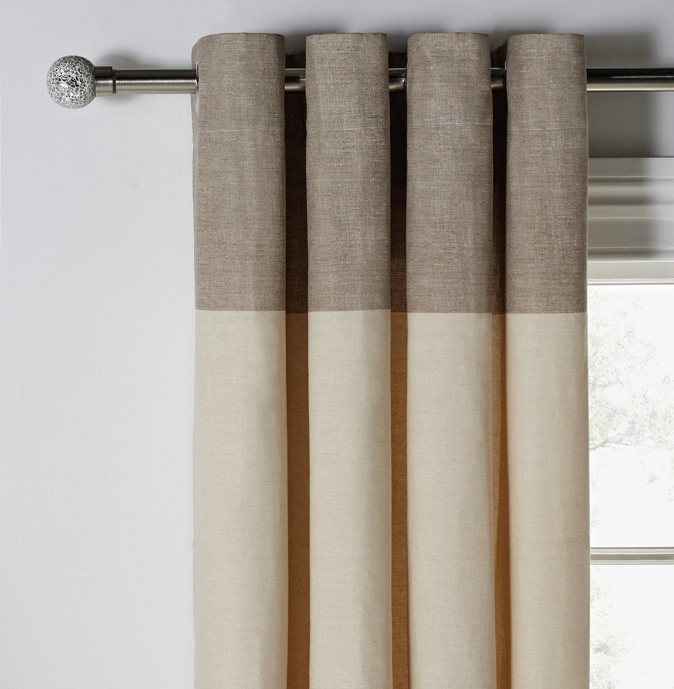 Argos Home Dublin Lined Eyelet Curtains- 169x229cm - Natural