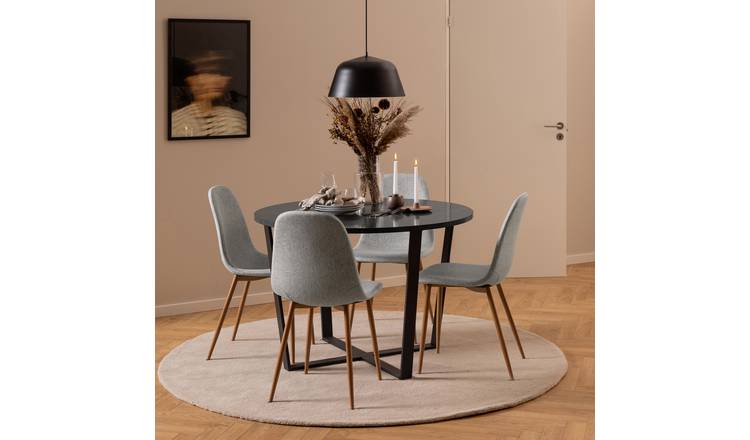 Furniture To Go Amble 4 Seater Round Dining Table - Black