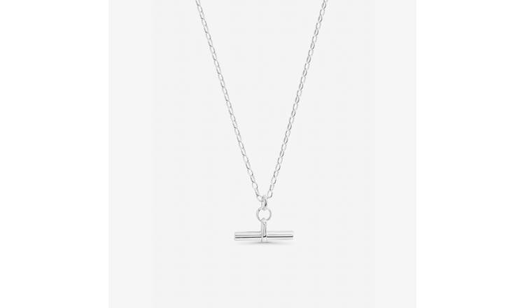 Inicio Silver Plated T-Bar Pendant In Gift Pouch