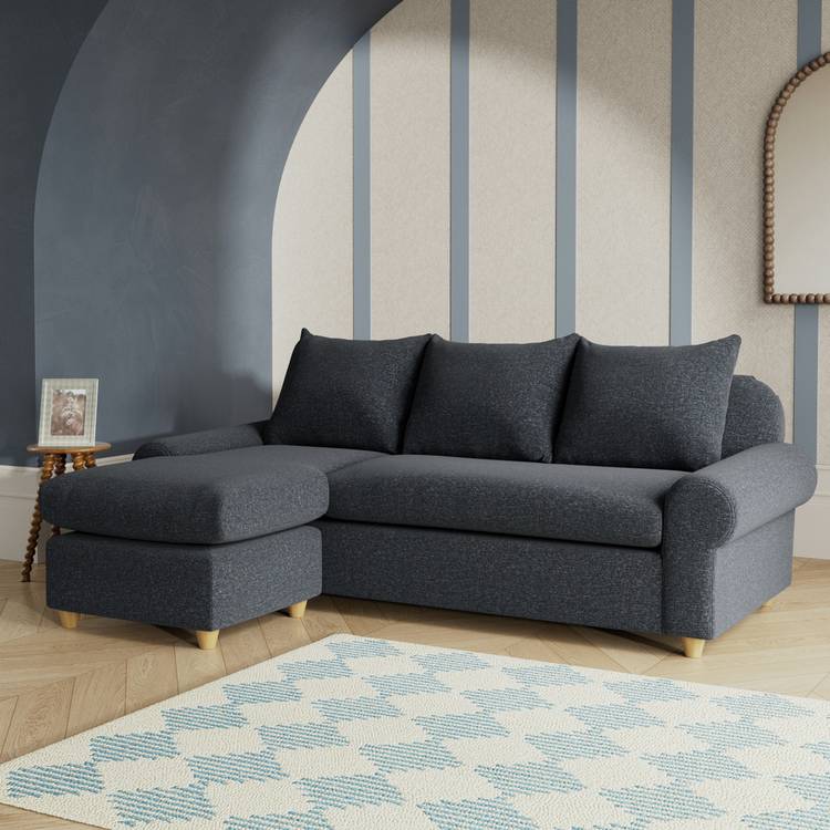 Habitat Whitby Reversible Chaise Sofa - Charcoal - Ash Leg 0