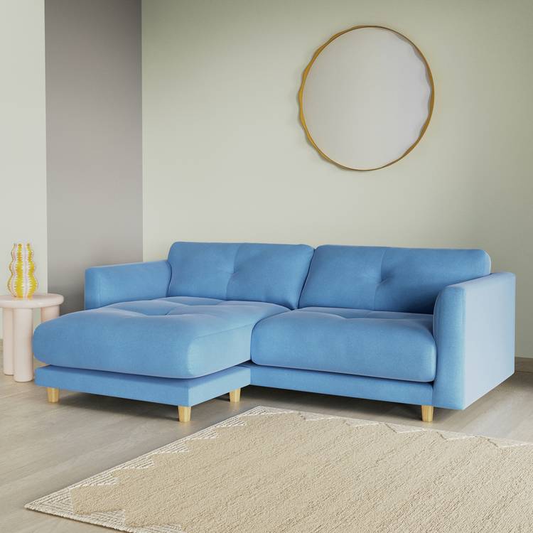 Habitat Emely Reversible Chaise Sofa - Sky Blue- Ash Leg 0