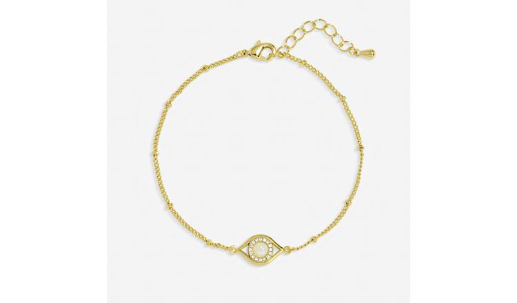 Jon Richard Gold Plated Mother of Pearl Evil Eye Bracelet