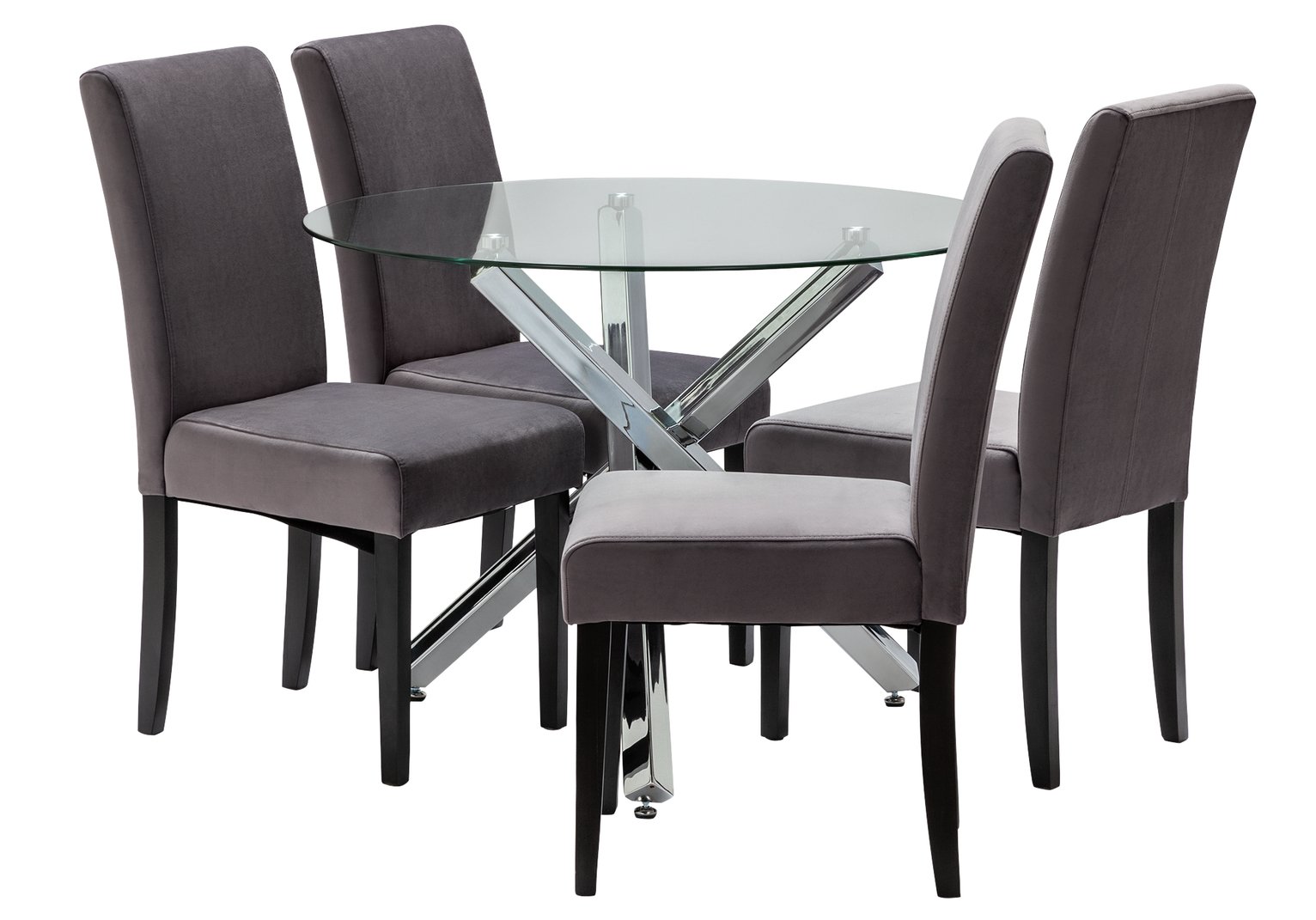 Argos Home Ava Chrome Round Table & 4 Velvet Chairs Review