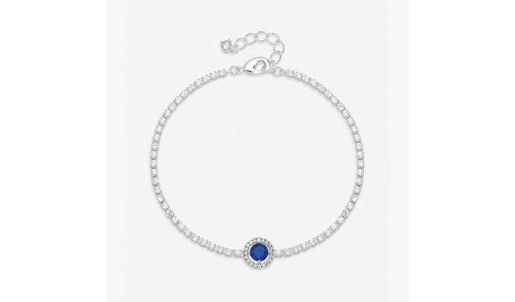 Jon Richard Silver Plated Sapphire Crystal Stone Bracelet