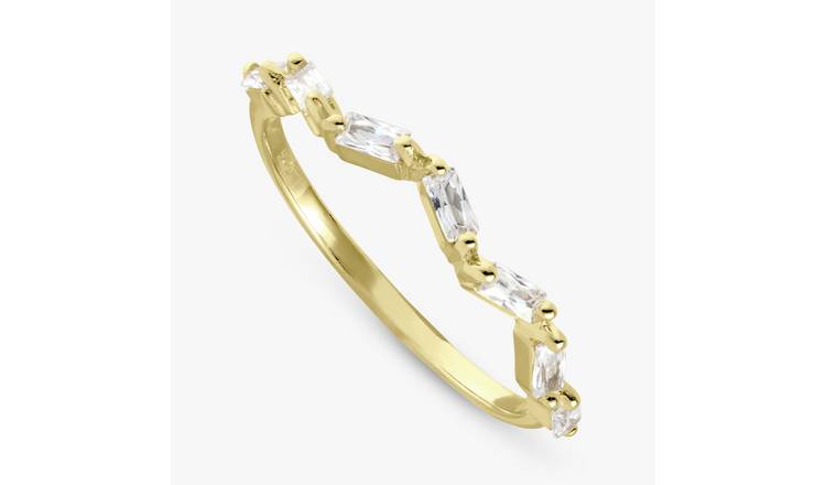 Revere Gold Plated Sterling Silver Zig Zag Ring - Small