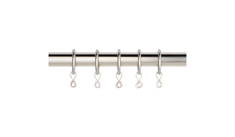 Argos Home 20 Metal Curtain Rings - Matte Nickel