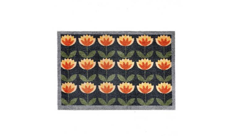 My Mat Retro Floral Short Pile Doormat - 50x75cm
